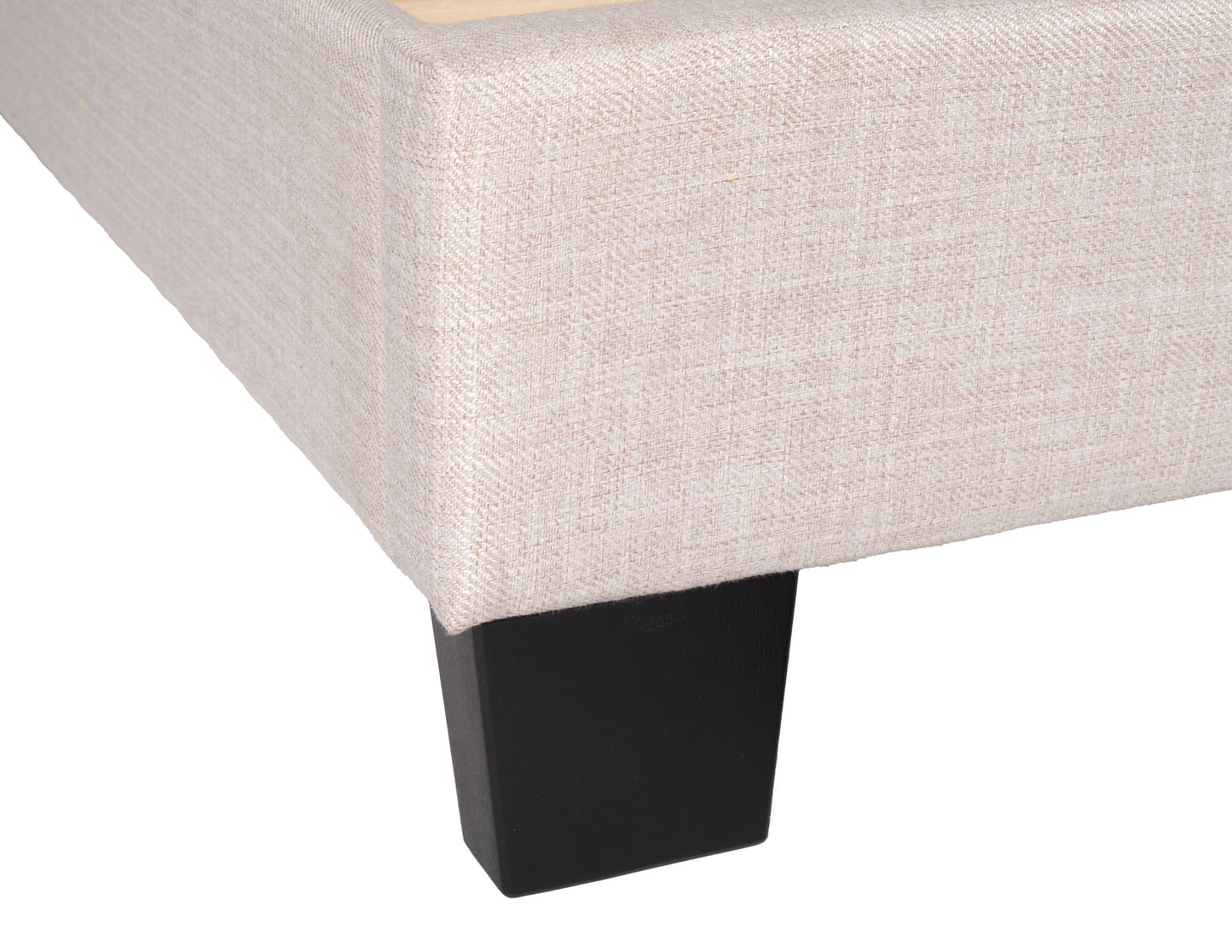 Leighton Modern Upholstered Bed with Curved Adjustable Headboard, Queen