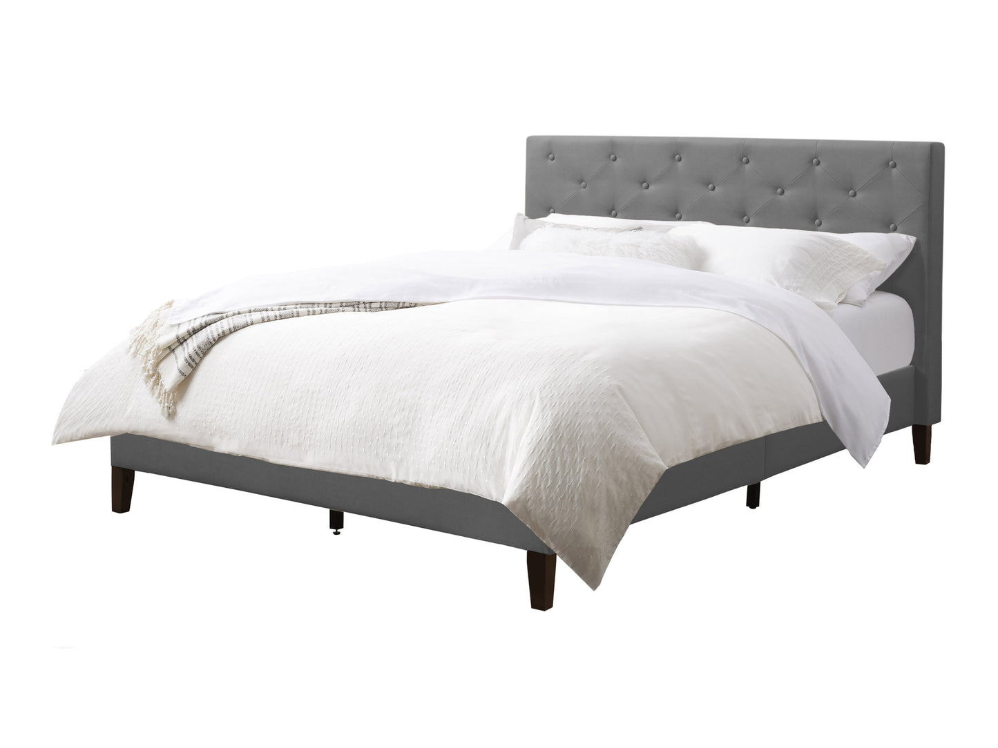 Button-Tufted Upholstered Single / Twin Bed