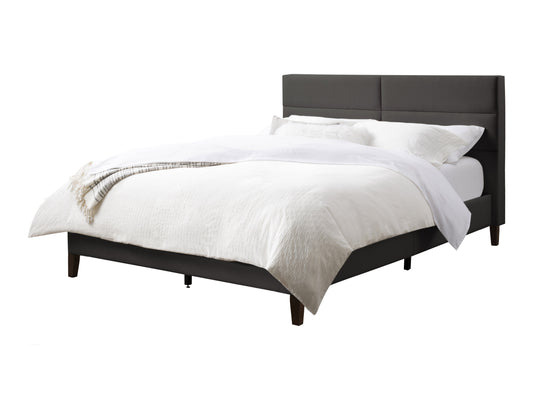Dark Grey Tufted Upholstered Bed, Queen