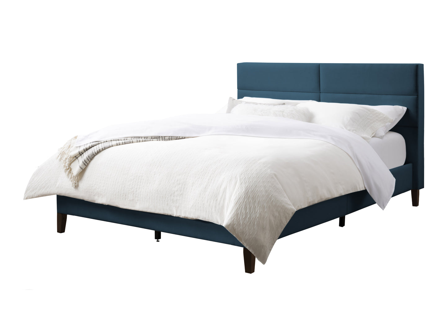 Ocean Blue Tufted Upholstered Bed, Double