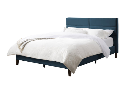 Ocean Blue Tufted Upholstered Bed, Queen