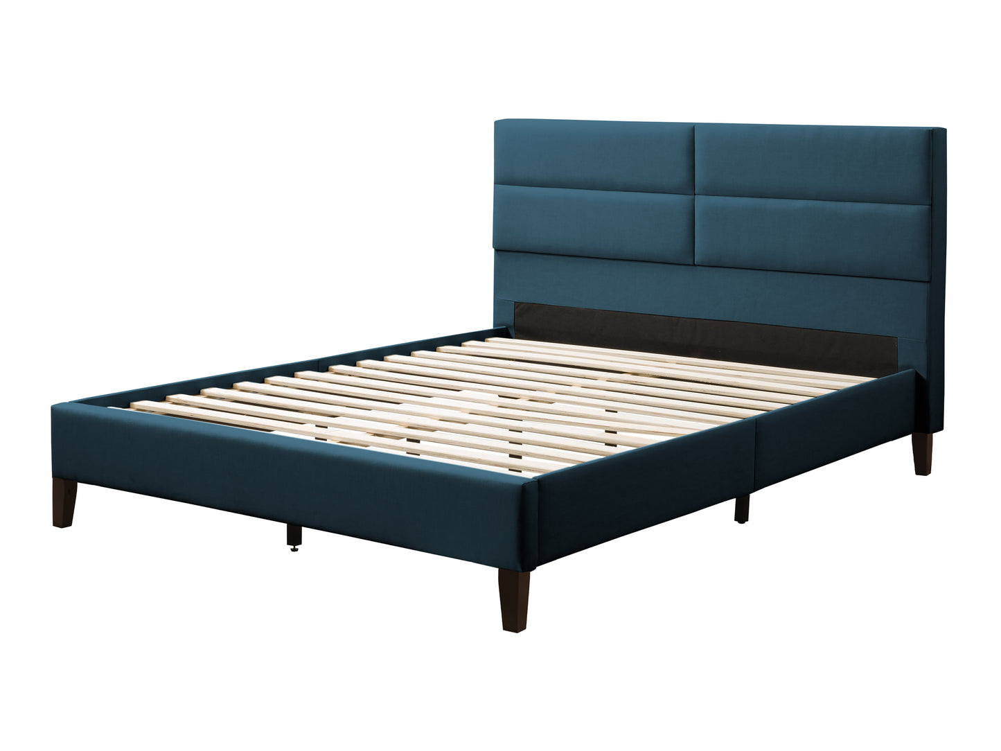 Ocean Blue Tufted Upholstered Bed, Twin