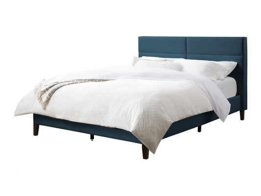 Ocean Blue Tufted Upholstered Bed, Twin