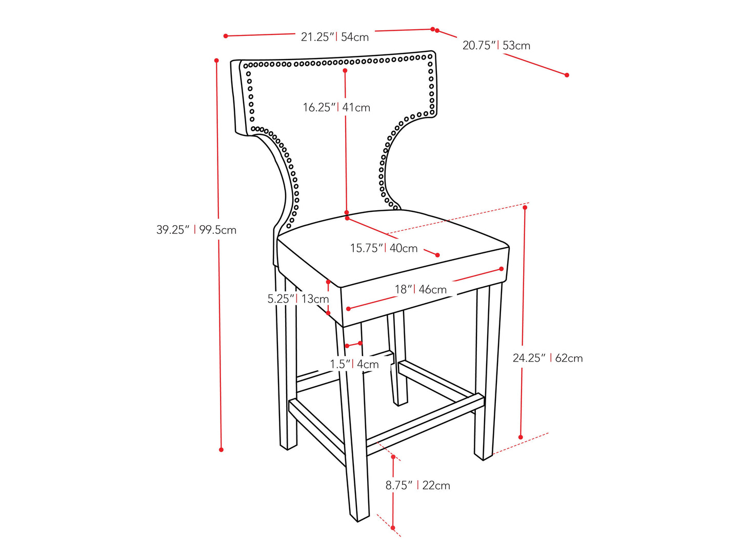 Black counter height bar stools, set of 2, featuring sleek metal frames, cushioned seats in faux leather, and footrests for added comfort. Ideal for modern kitchens, home bars, or dining areas.
