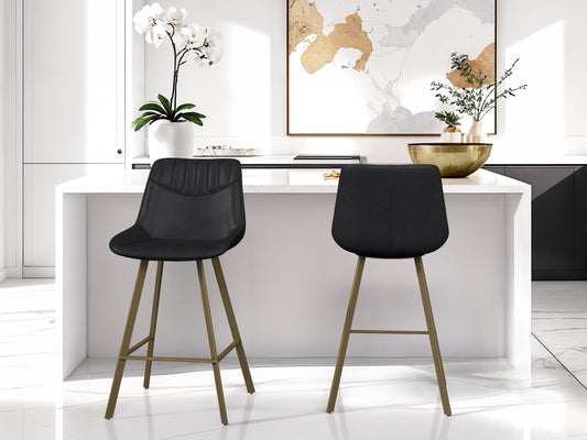 Black Vegan Leather Stools