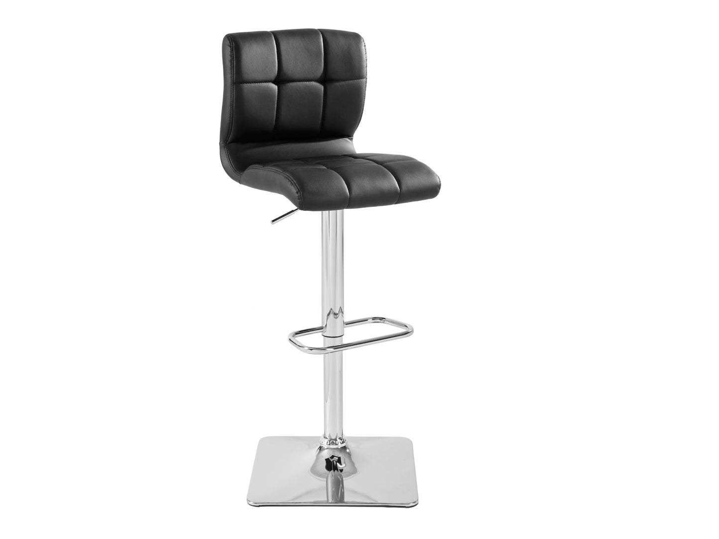 Curved Black Vegan Leather Adjustable Stools