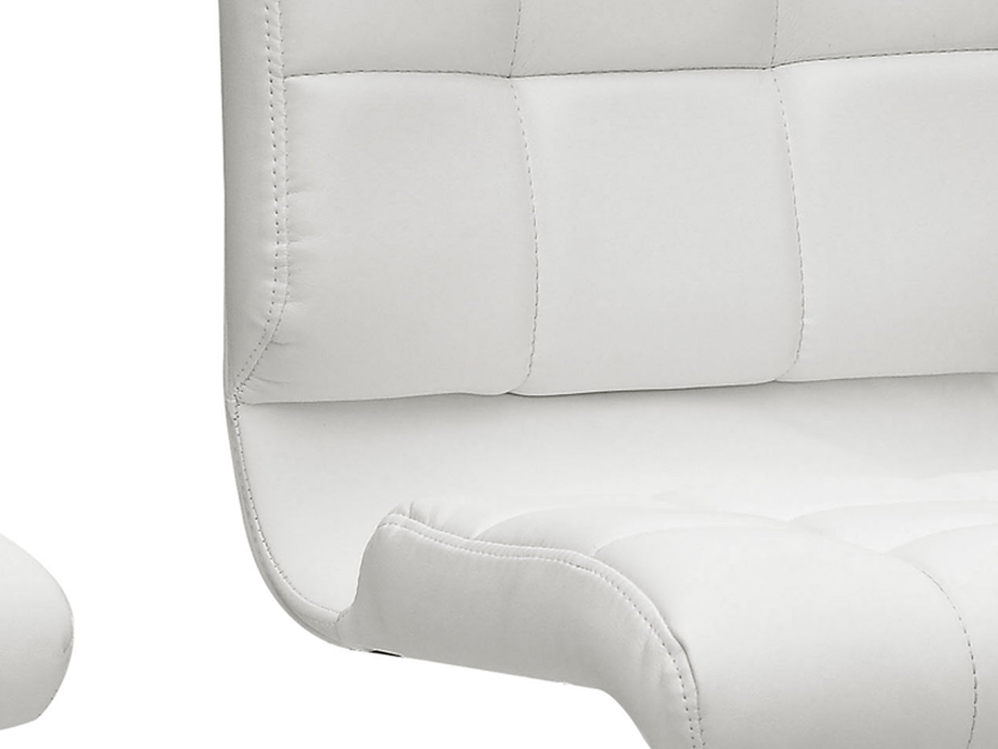 Curved White Vegan Leather Adjustable Stools