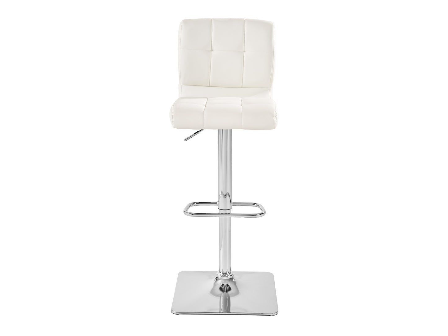 Curved White Vegan Leather Adjustable Stools