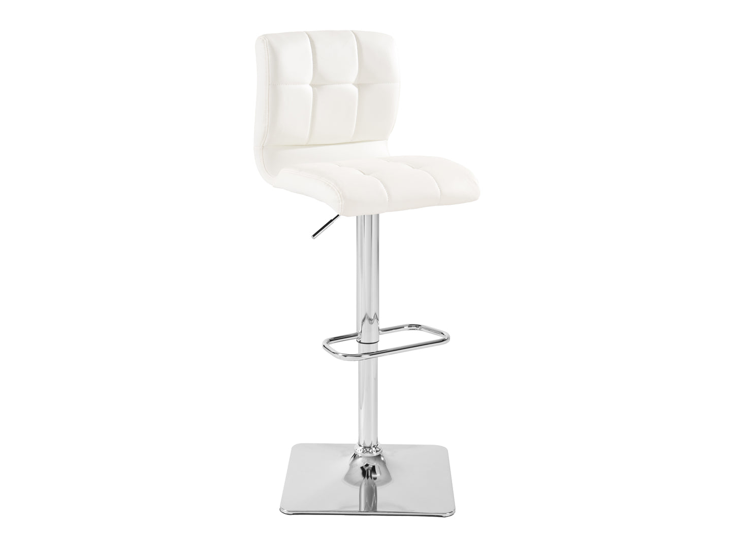 Curved White Vegan Leather Adjustable Stools