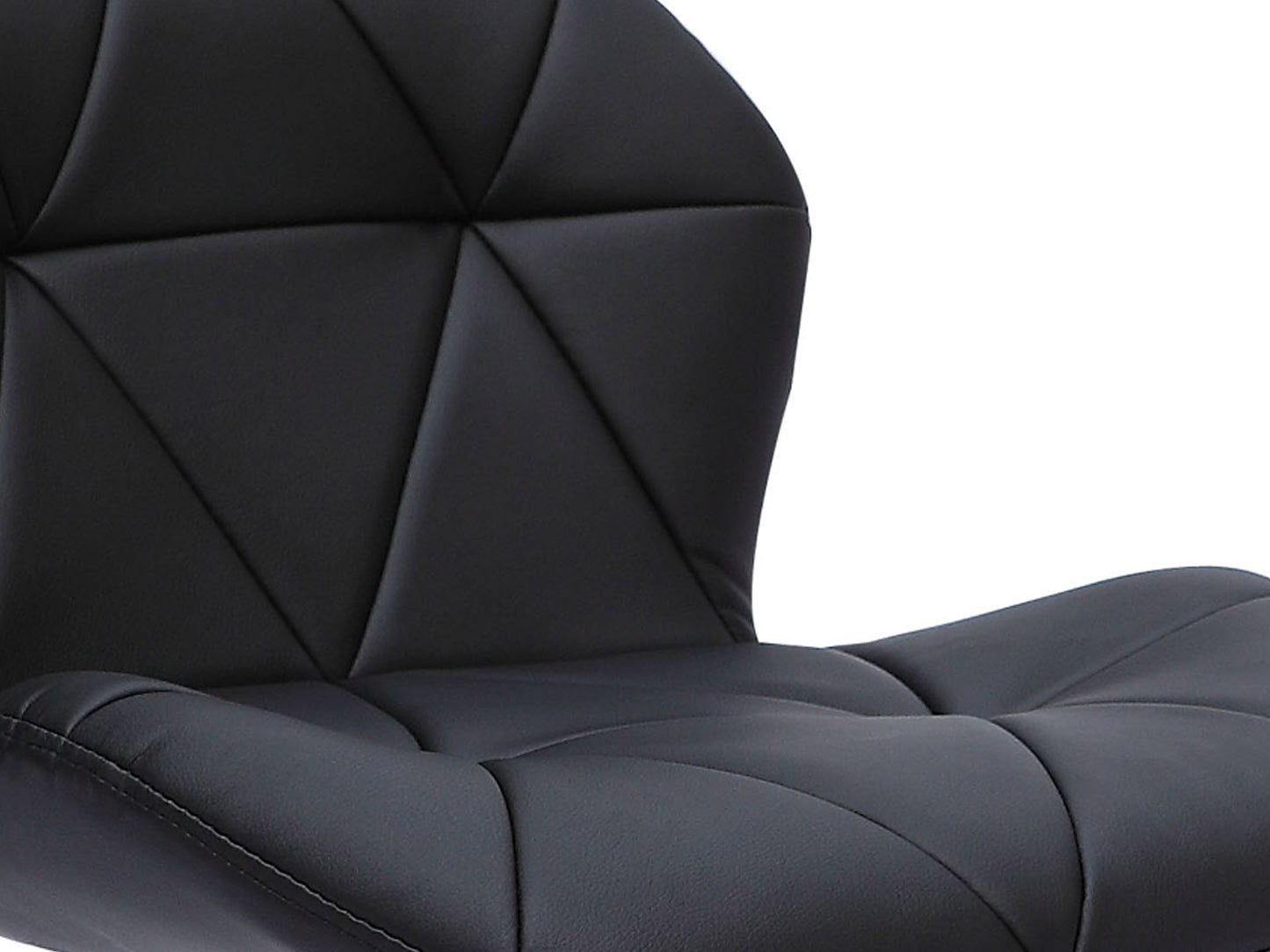 Geo-Tufted Black Vegan Leather Stools