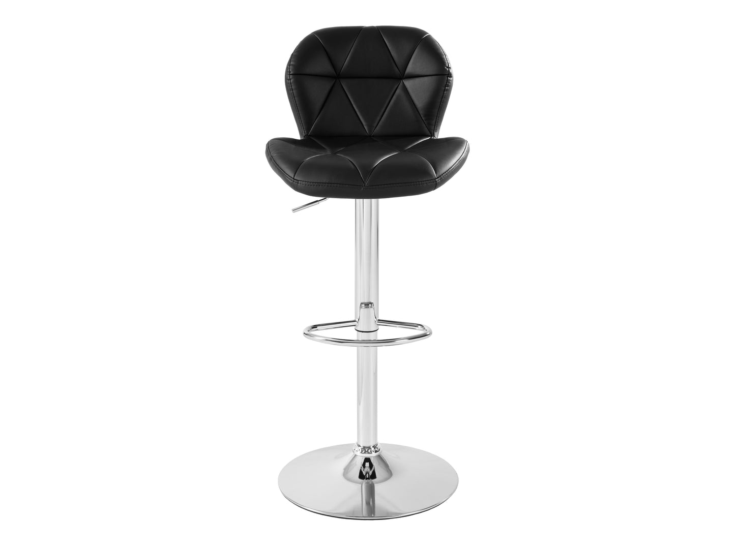 Geo-Tufted Black Vegan Leather Stools