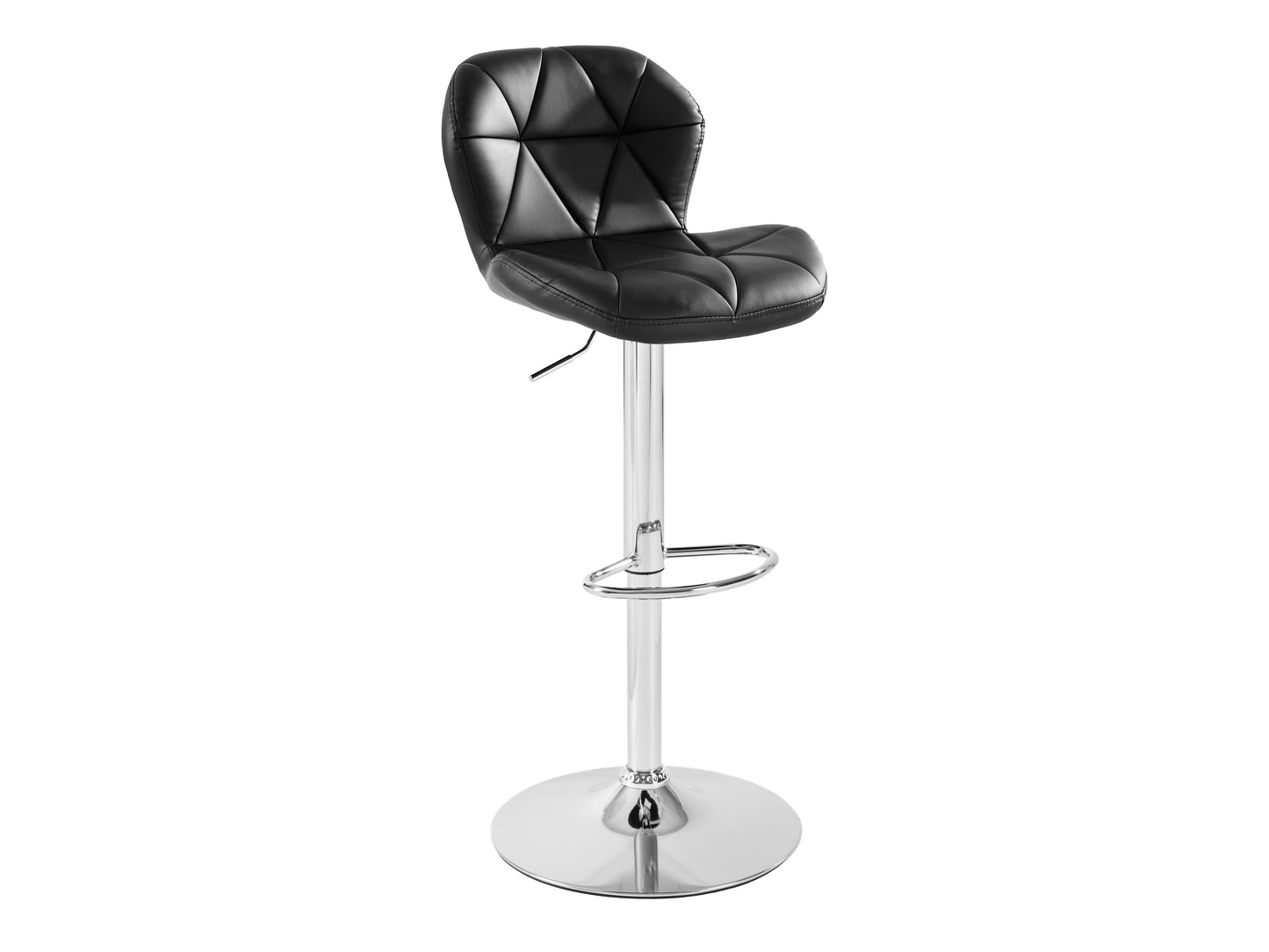 Geo-Tufted Black Vegan Leather Stools