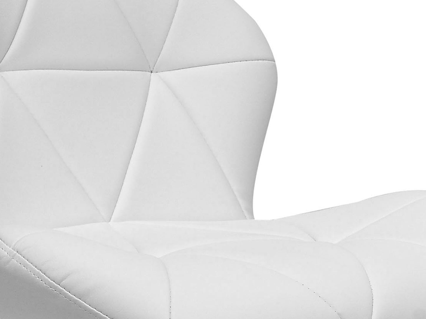 Geo-Tufted White Vegan Leather Stools