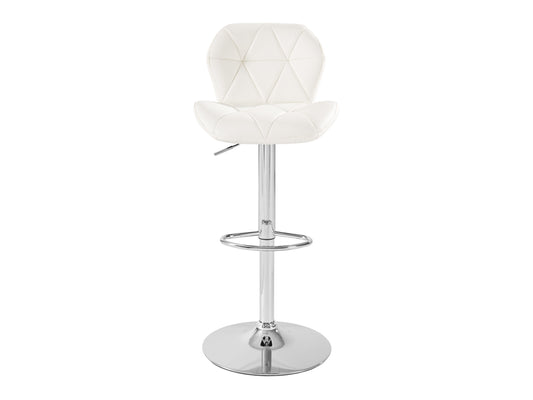 Geo-Tufted White Vegan Leather Stools