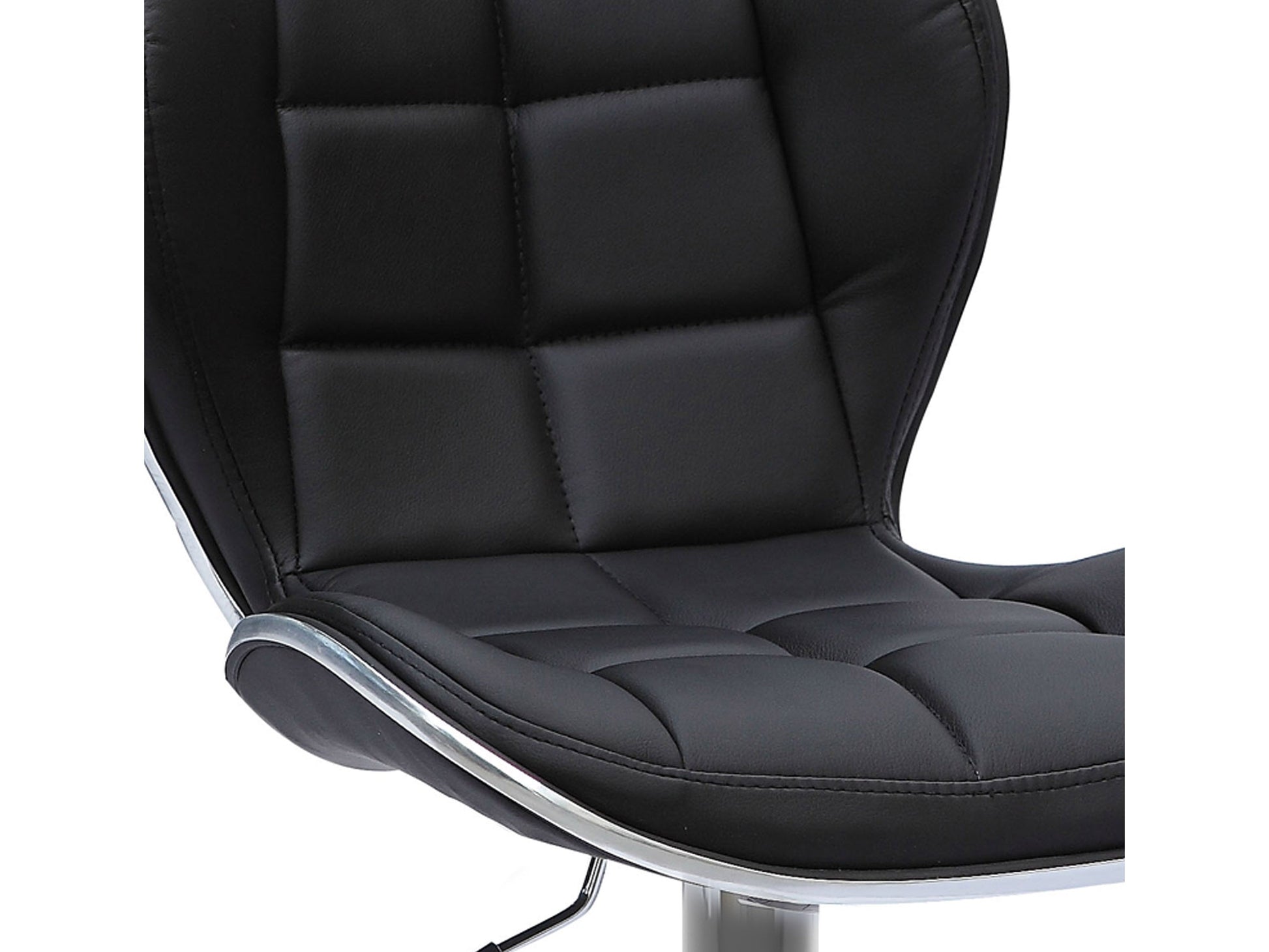 Black bar stools with backs, set of 2, featuring sleek metal frames, cushioned seats, and footrests. Perfect for modern kitchens or home bars.