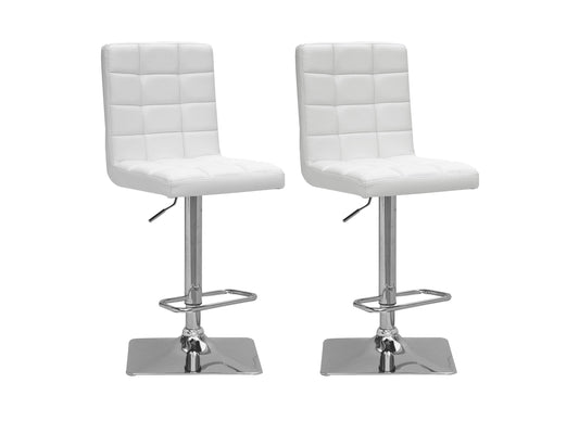 White high back bar stools set of 2, featuring sleek metal frames, cushioned seats, and ergonomic backrests, perfect for modern kitchen islands or home bars.