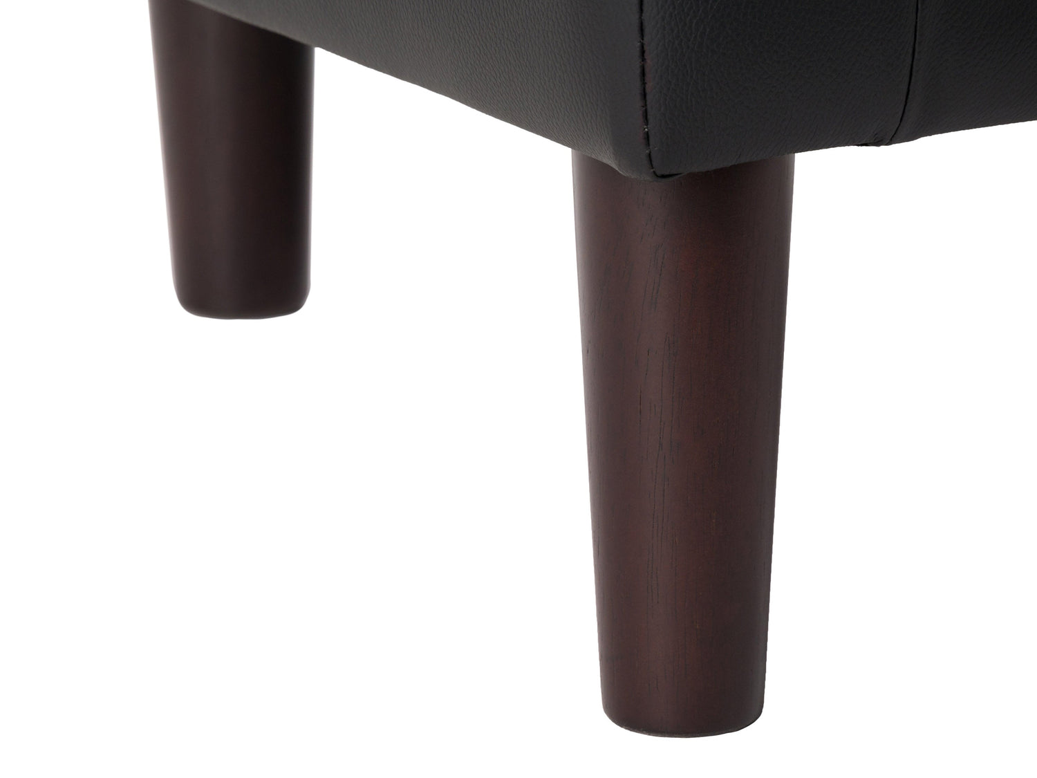 Vegan leather barrel chair in tan with tufted backrest, wooden legs, and a sleek, modern design. Perfect for living rooms or offices, offering both style and comfort.