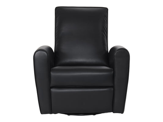 Marin Swivel Glider Recliner, Black Faux Leather