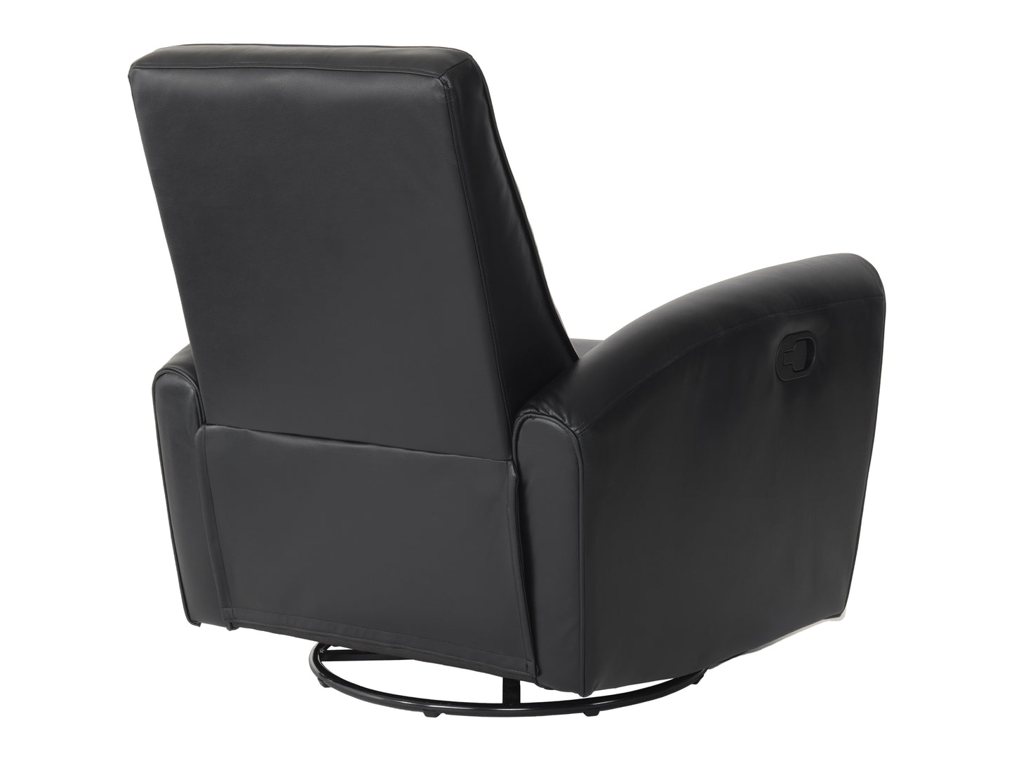 Marin Swivel Glider Recliner, Black Faux Leather