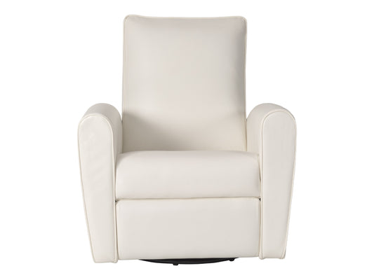 Marin Swivel Glider Recliner, White Faux Leather