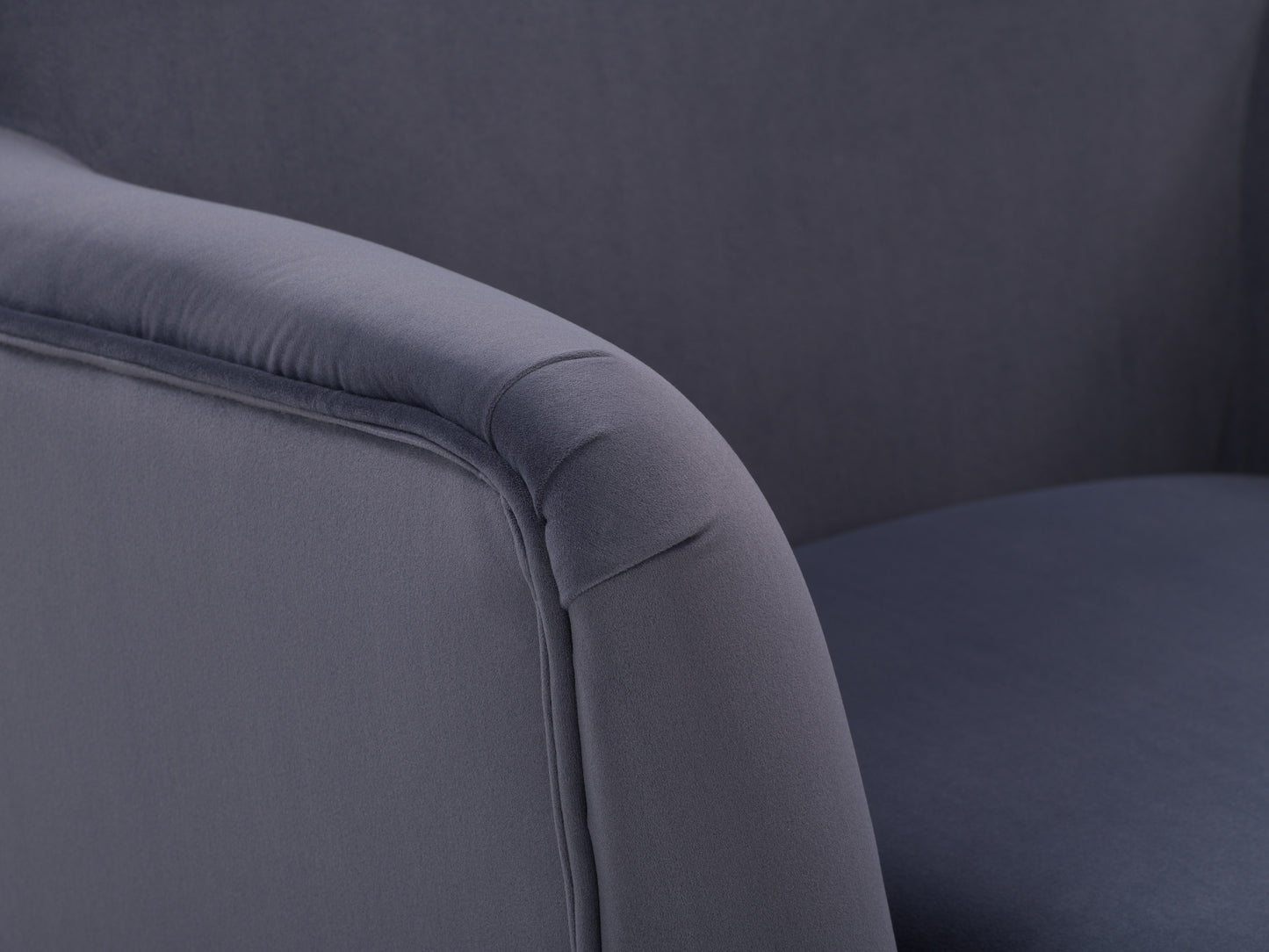 Refined Grey Velvet Wingback Chair