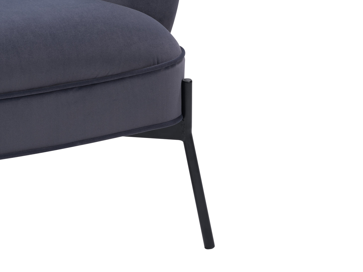 Refined Grey Velvet Wingback Chair