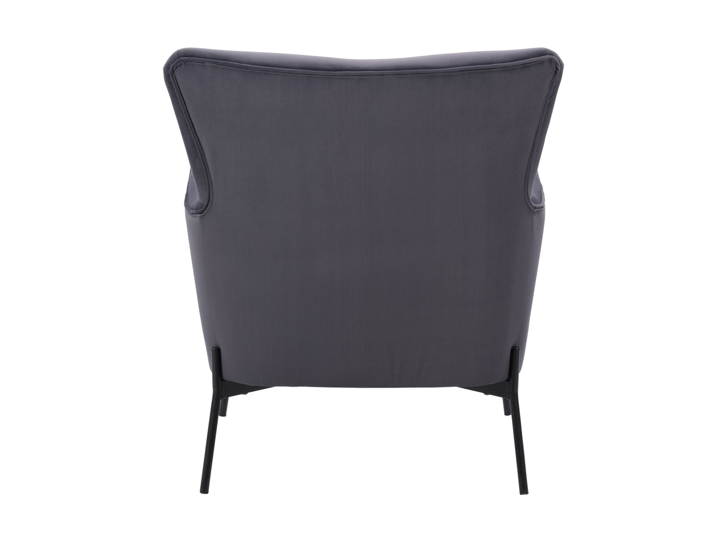 Refined Grey Velvet Wingback Chair