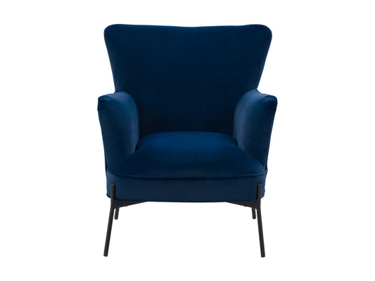Deep Navy Velvet Wingback Chair