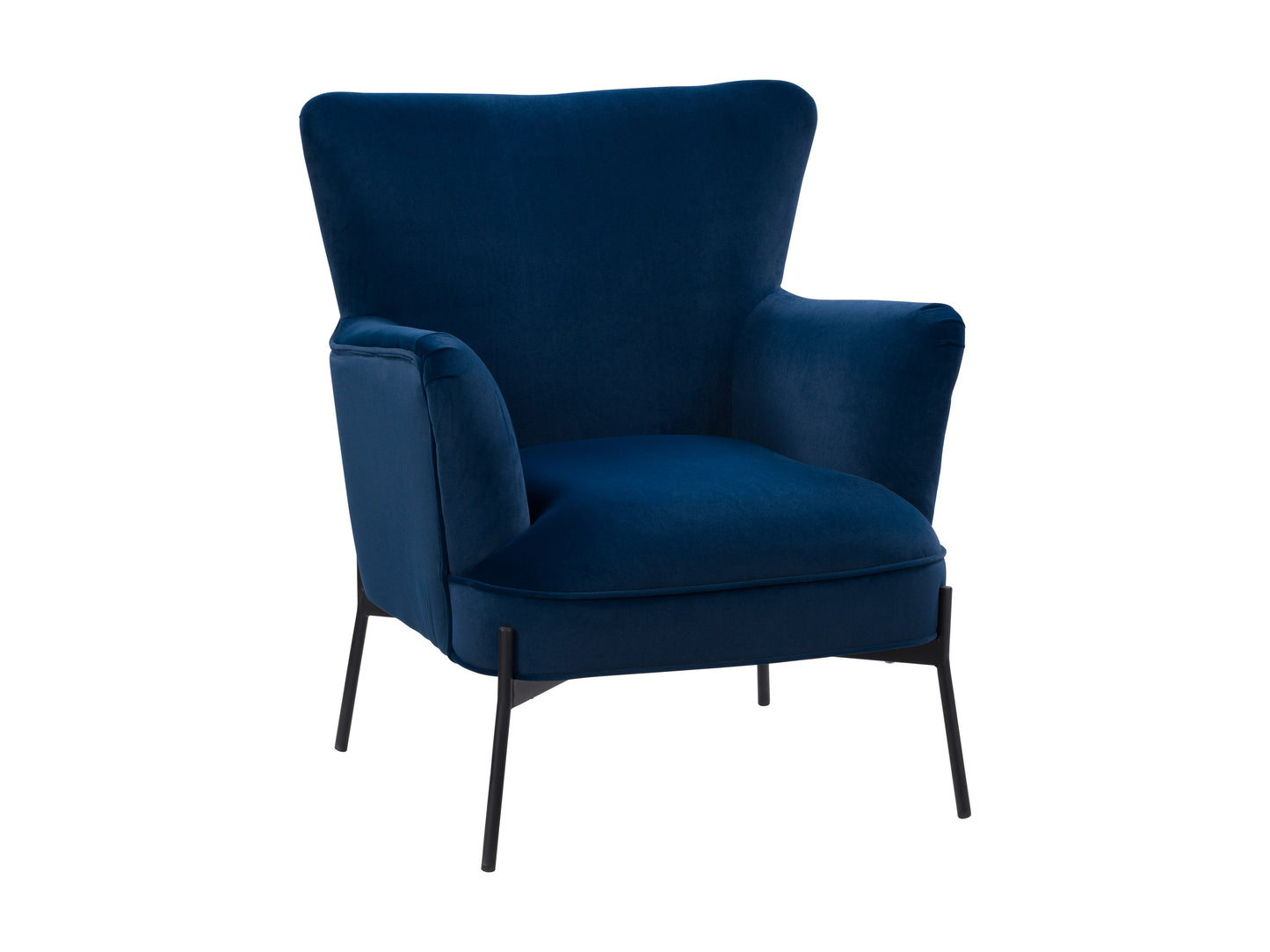 Deep Navy Velvet Wingback Chair