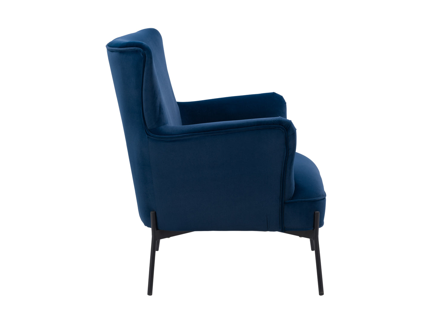 Deep Navy Velvet Wingback Chair