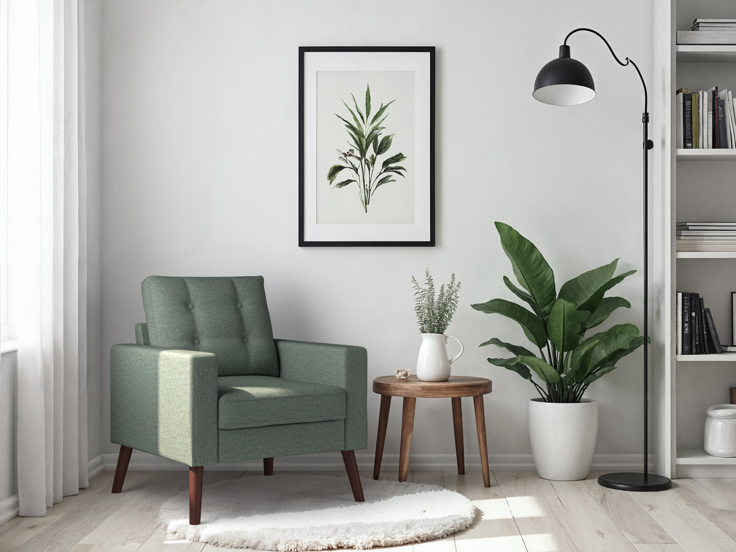 Sage Green Tufted Accent Chair