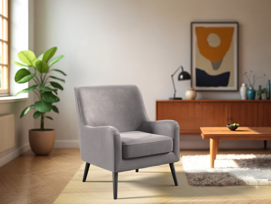 Dove Grey Velvet Accent Chair
