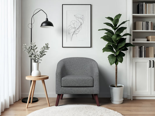 Barrel Chair, Slate Grey