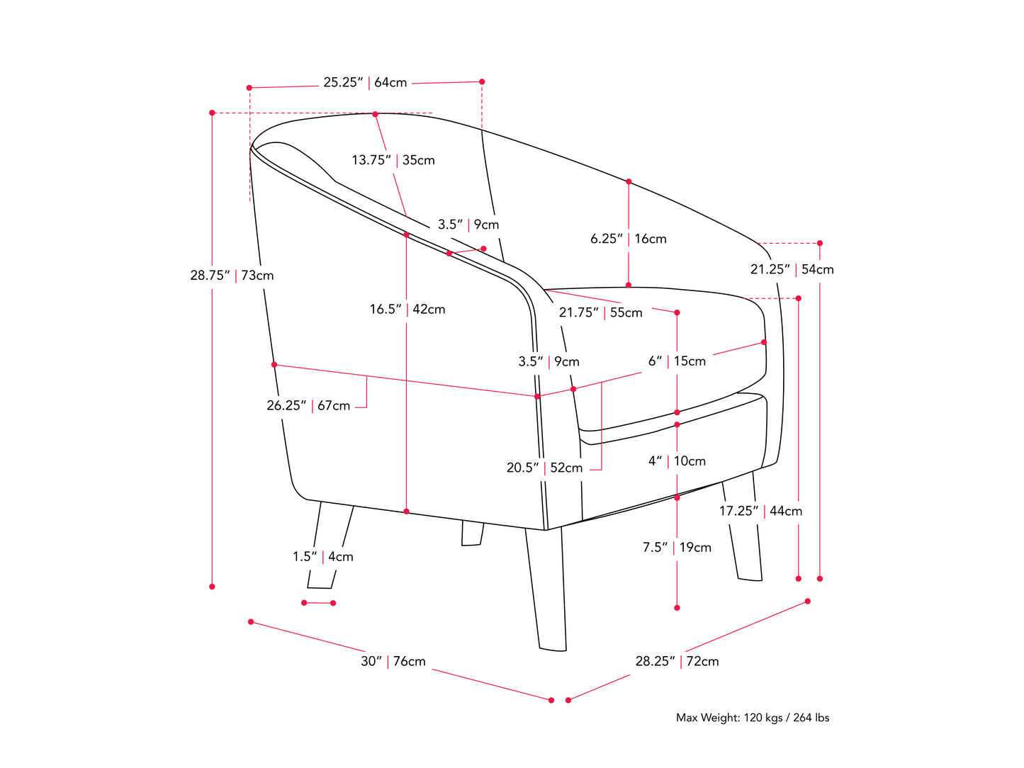 Barrel Chair, Ocean Blue
