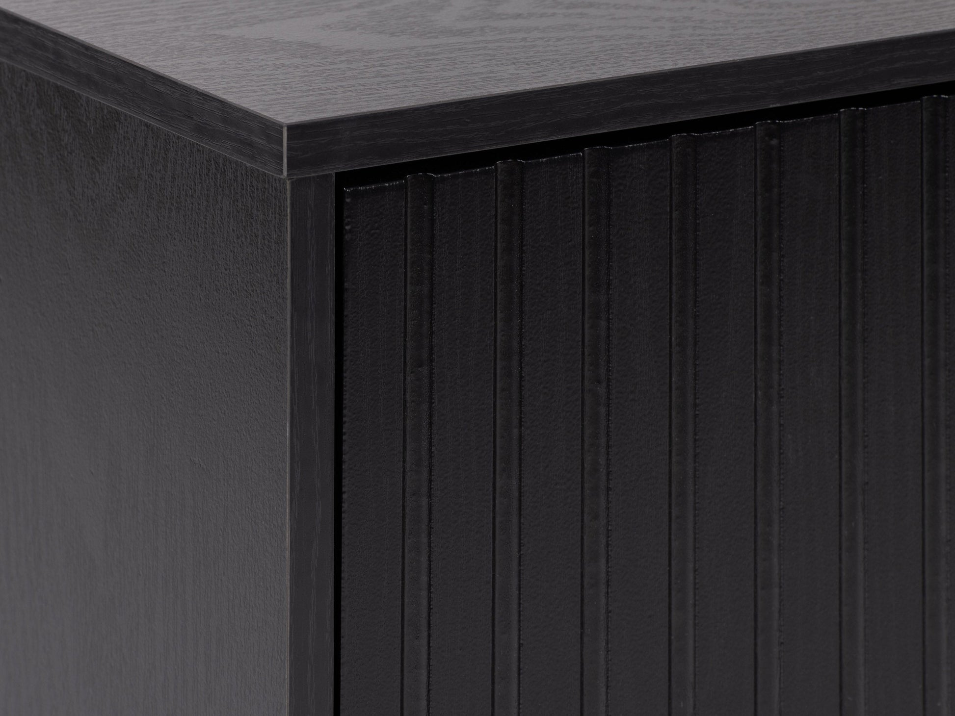 Modern sideboard buffet with sleek walnut finish, featuring three spacious drawers and two cabinet doors with brushed metal handles, perfect for stylish storage in dining or living rooms.