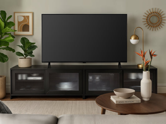 Ellis Fluted Glass Media Console – Double Width