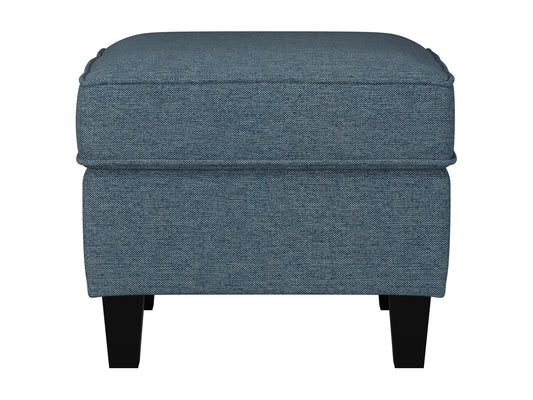 Georgia Fabric Ottoman, Blue