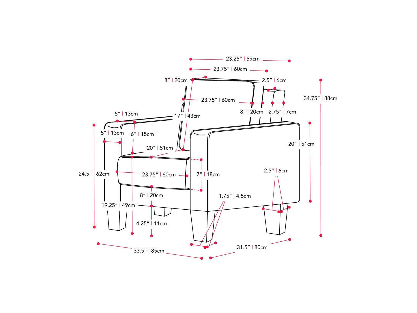 Mid-century modern arm chair in taupe with wooden legs, featuring a cushioned seat and backrest, upholstered in soft fabric with a minimalist design. Perfect for living rooms or office spaces.