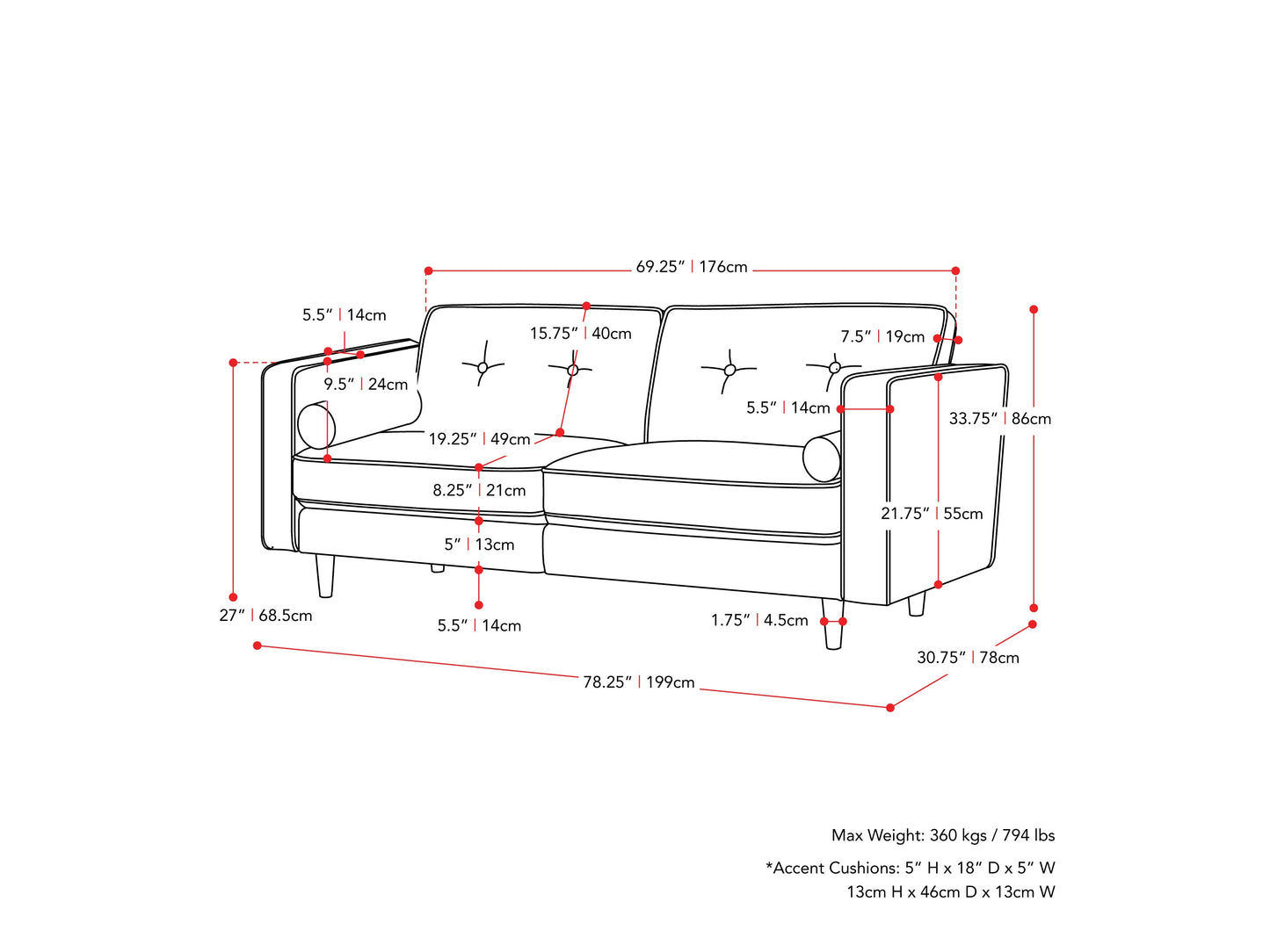 Three-seater grey fabric sofa with plush cushions, modern design, and sleek metal legs, perfect for contemporary living rooms.