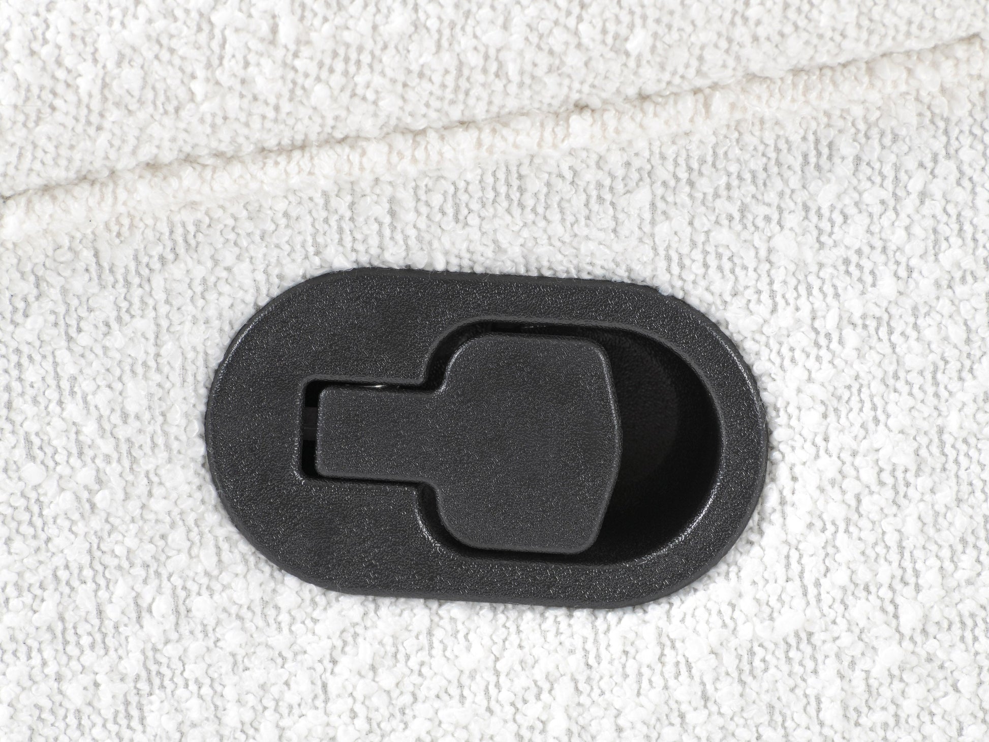 Cream boucle swivel recliner chair with plush texture, ergonomic design, and sleek metal base, perfect for modern living rooms or cozy reading nooks.