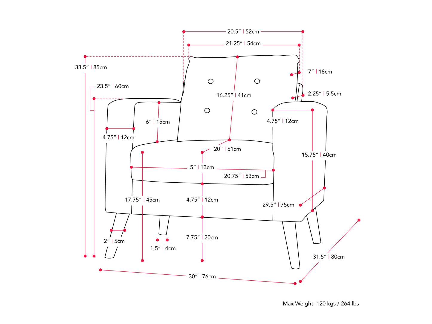 Green tufted accent chair with wooden legs, mid-century modern design, velvet upholstery, and button-tufted backrest.