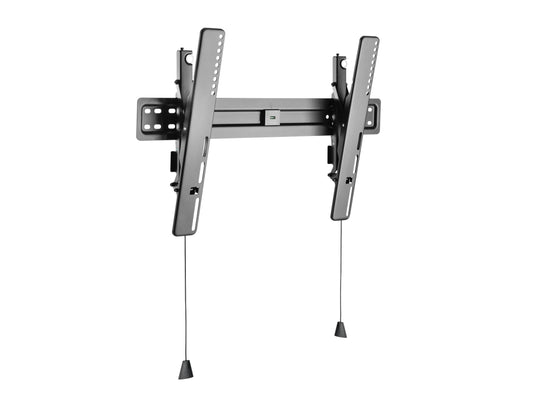Tilting TV wall mount for 37"-70" TVs, black steel frame with adjustable tilt mechanism, easy installation, and secure mounting brackets for optimal viewing angles.