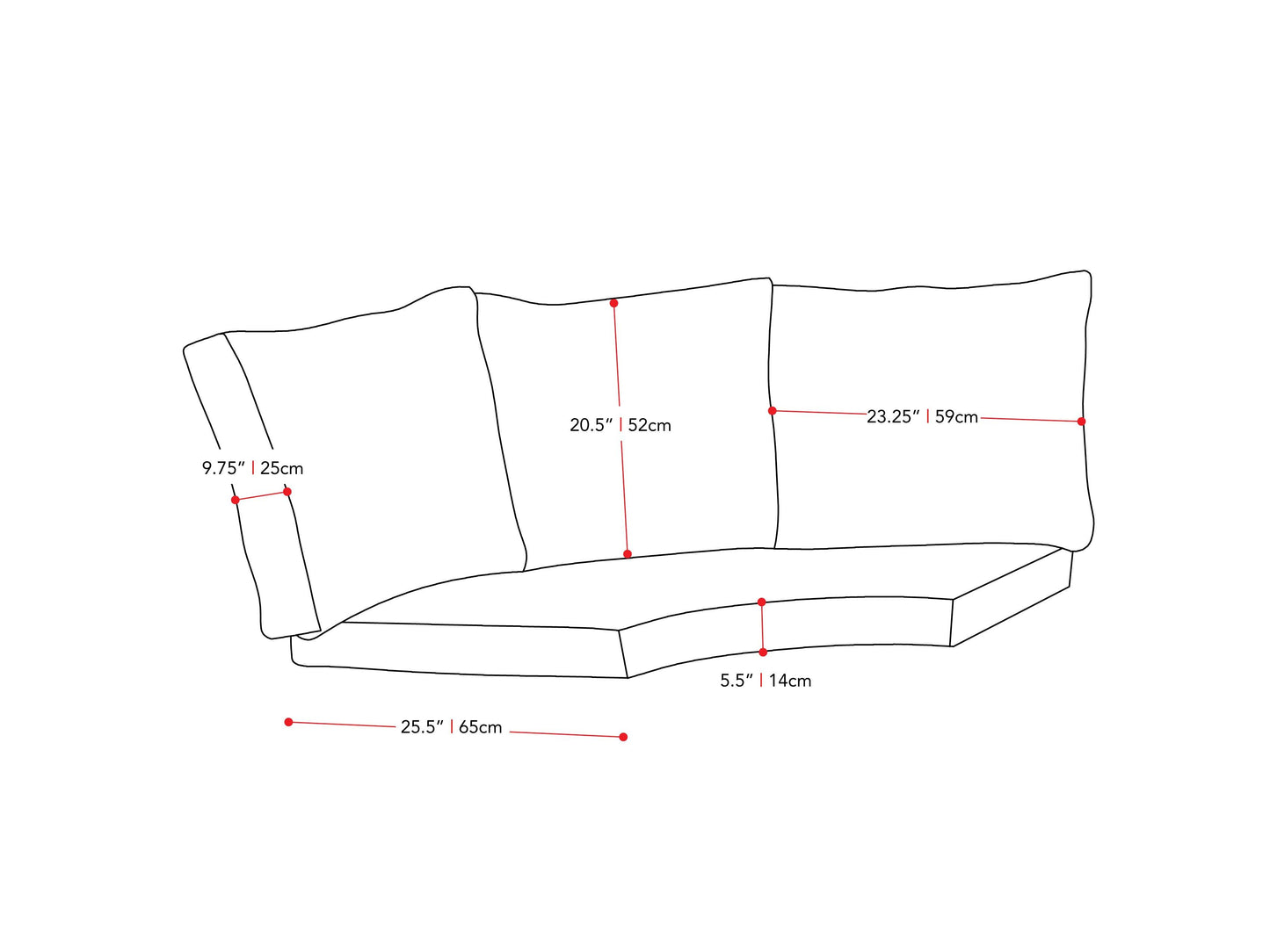 Replacement patio cushions set, featuring four pieces with round corners. Includes back and seat cushions in a neutral beige color, made from durable, weather-resistant fabric, perfect for outdoor sectional furniture.