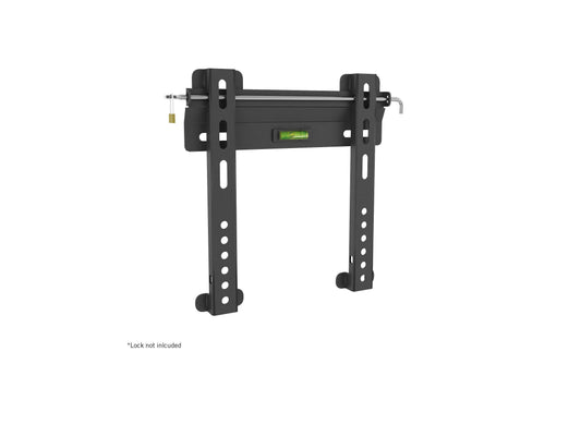 Fixed TV wall mount for 18-32 inch TVs, sleek black design, durable metal construction, easy installation, space-saving, secure hold, perfect for living rooms, bedrooms, and offices.