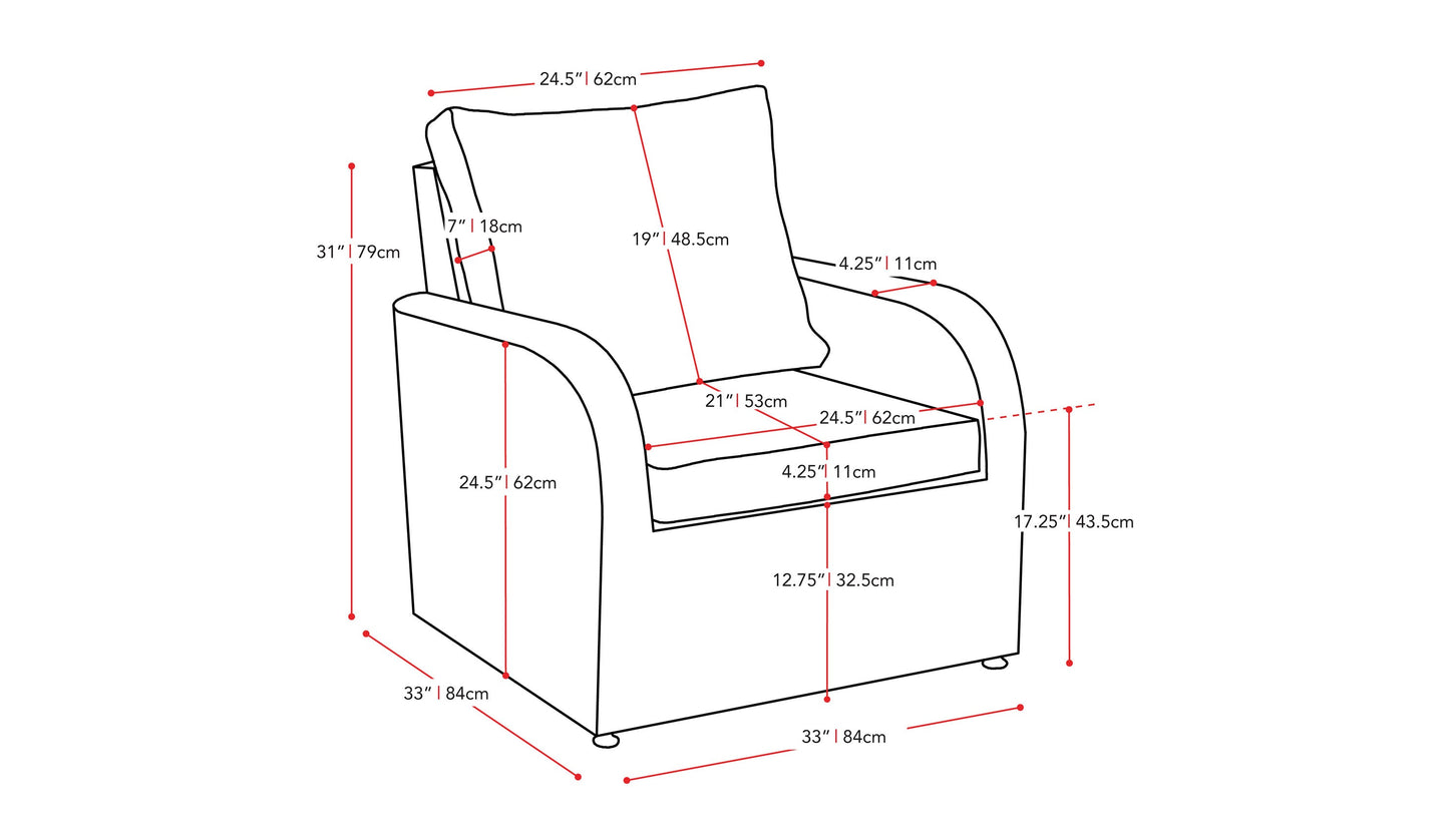 Blue outdoor wicker patio chair with cushioned seat and backrest, featuring durable woven rattan material and weather-resistant frame, perfect for garden or balcony seating.
