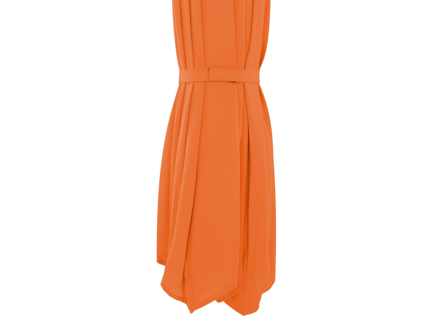 Orange 9.5ft tilting offset patio umbrella with sturdy aluminum frame, UV-resistant canopy, and easy-to-operate crank lift system, perfect for outdoor shade and patio decor.