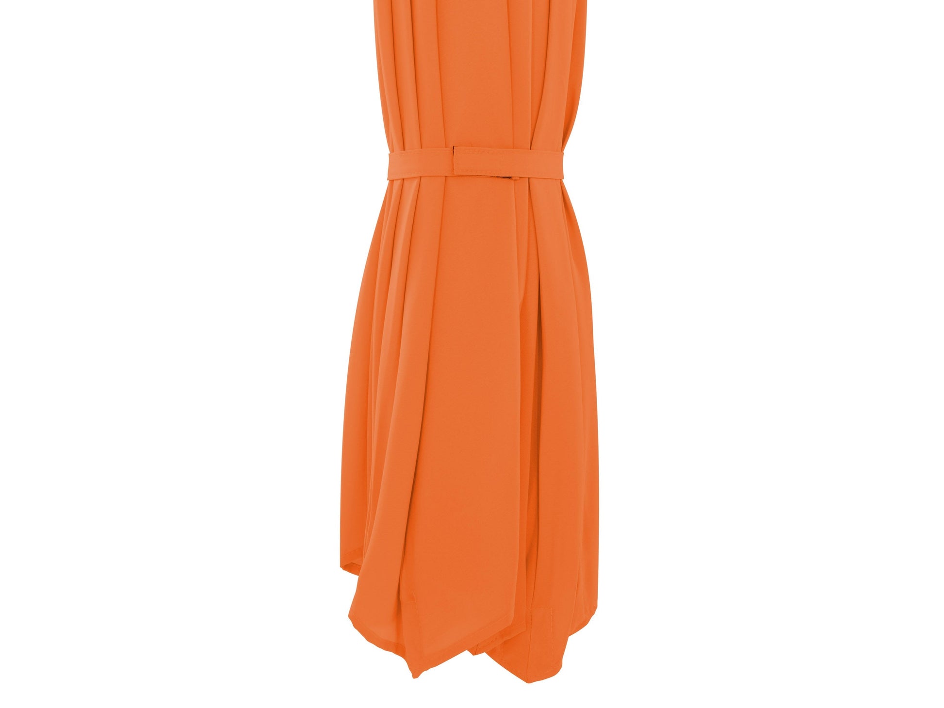 Orange 9.5ft tilting offset patio umbrella with sturdy aluminum frame, UV-resistant canopy, and easy-to-operate crank lift system, perfect for outdoor shade and patio decor.