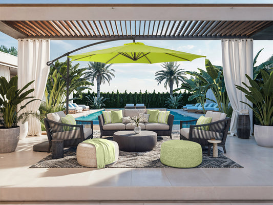 9.5ft Tilting Offset Patio Umbrella - Lime Green - FINAL SALE ITEM