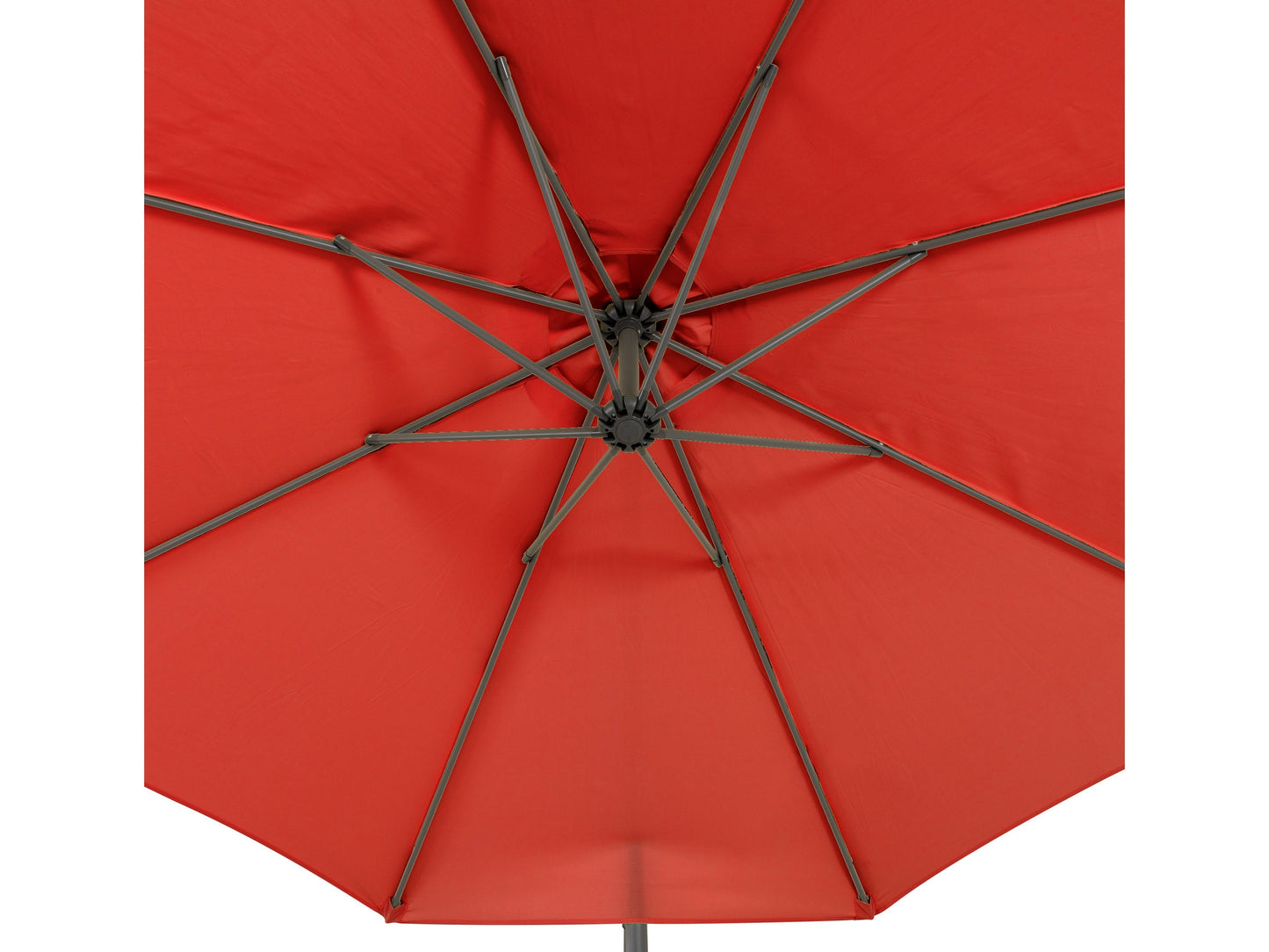 9.5ft crimson red offset patio umbrella with tilting feature, sturdy aluminum frame, UV-resistant fabric, and easy crank lift system, perfect for outdoor shade on patios and decks.