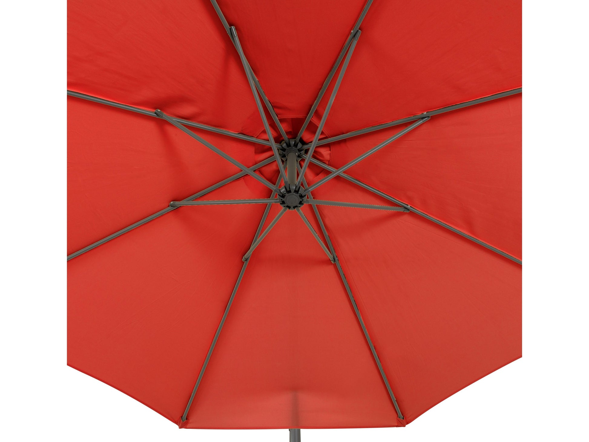 9.5ft crimson red offset patio umbrella with tilting feature, sturdy aluminum frame, UV-resistant fabric, and easy crank lift system, perfect for outdoor shade on patios and decks.